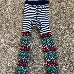 Hanna Andersson 80-90cm Knitted Floral/Striped Leggings